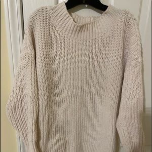 Aerie creme oversized soft sweater size medium with slits!